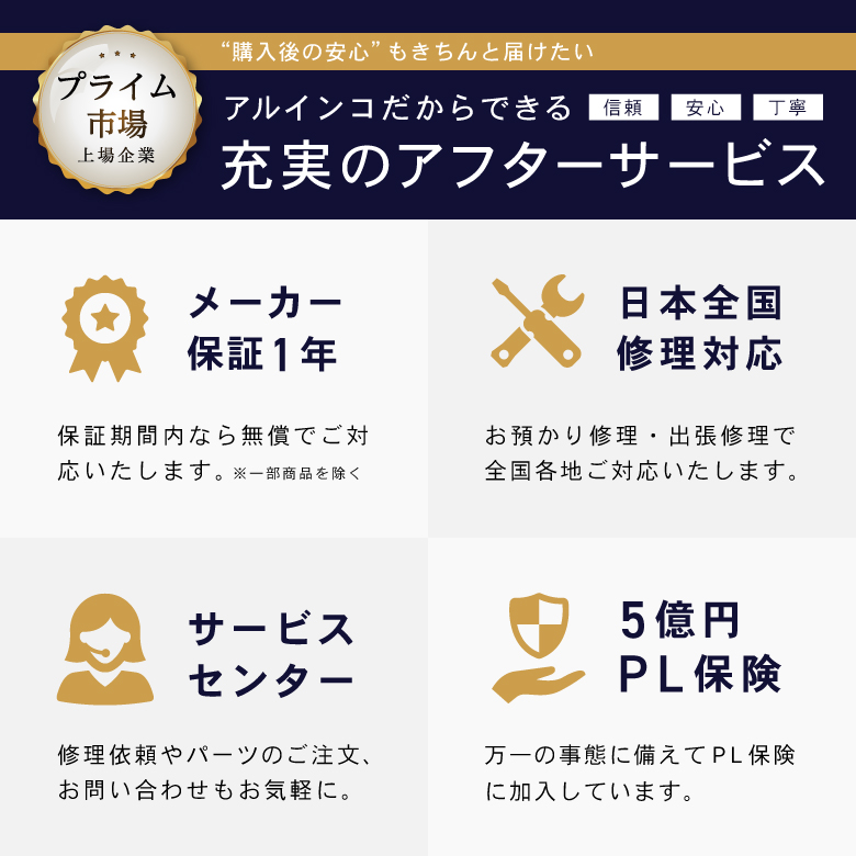 アフターサービスについて