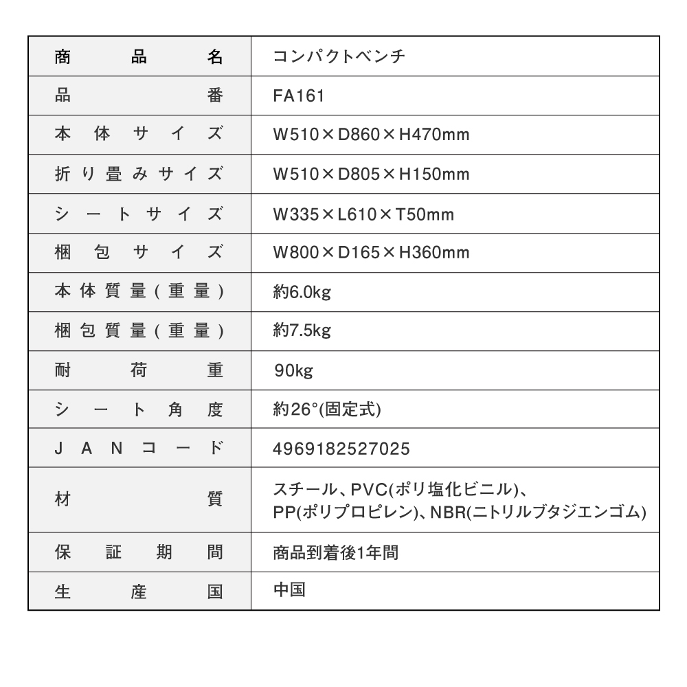コンパクトベンチ/FA161