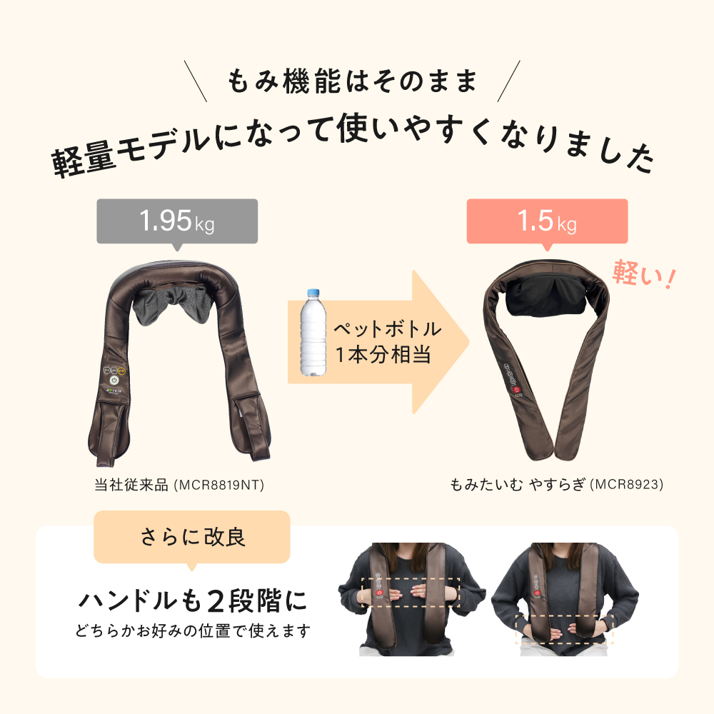 首マッサージャーもみたいむ やすらぎ/MCR8923R(レッド)/MCR8923T(ブラウン)