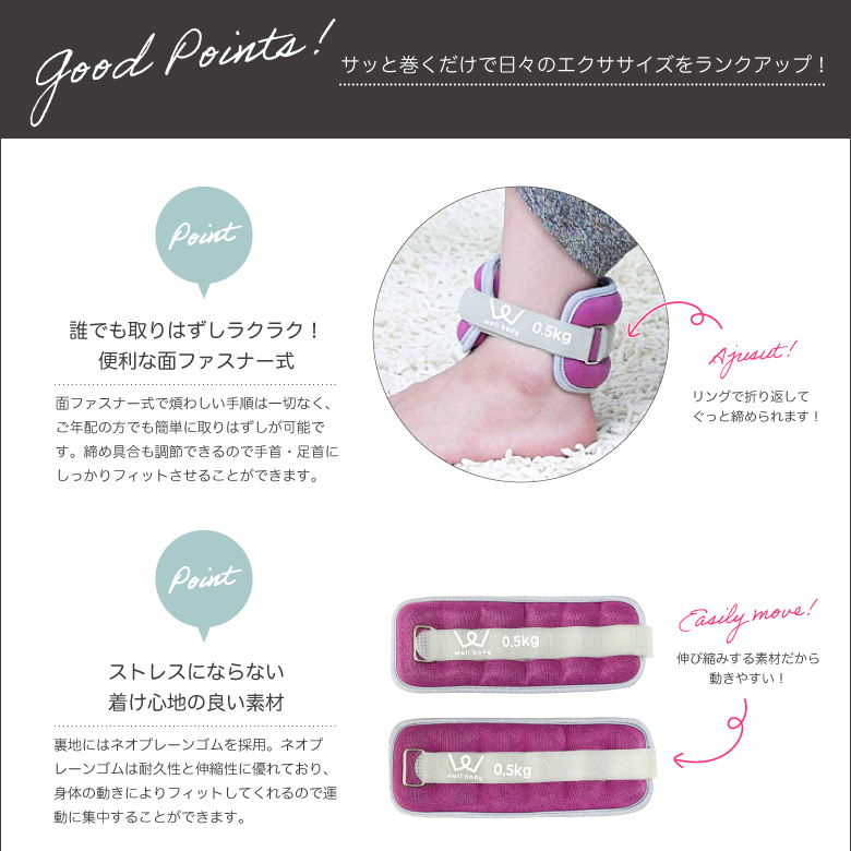 リストアンクルウェイト 0.5kg/WBN305_03